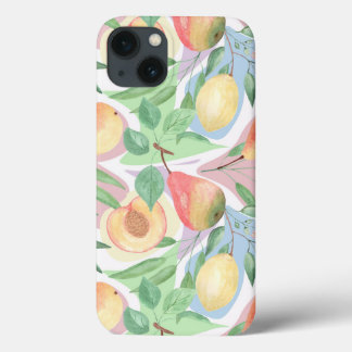 Früchte, Pfirsiche, Birnen, Zitronen, Aquarell Case-Mate iPhone Hülle