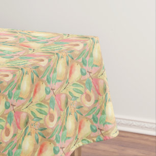Früchte, Pfirsiche, Birnen, Zitronen, Aquarell Tischdecke