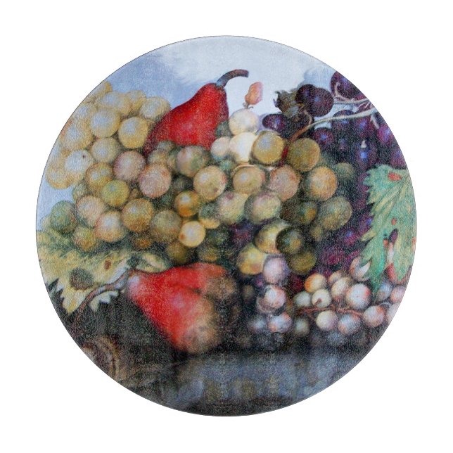 FRÜCHTE/ROTE WEISSE GRABEN UND FARBEN DER SAISON SCHNEIDEBRETT (Vorderseite)