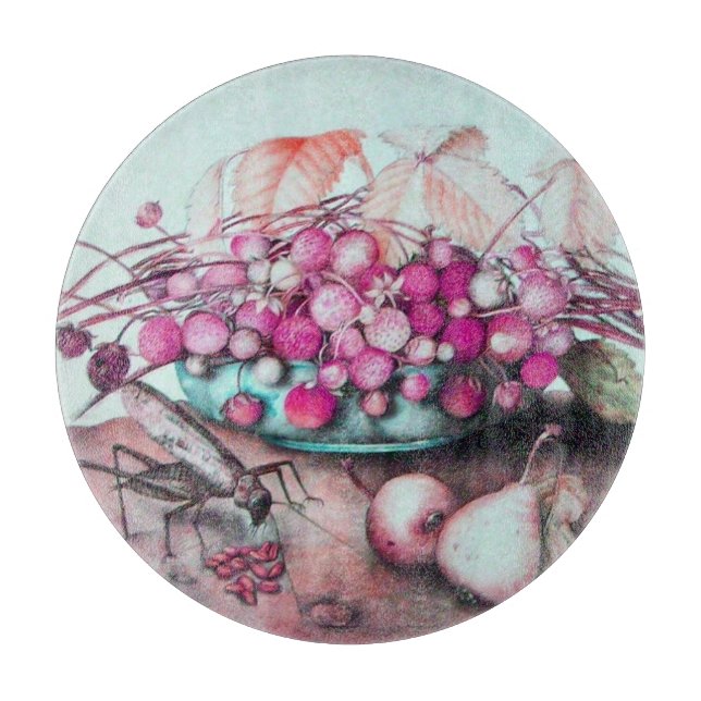 FRÜCHTE/STRAWBERRIEN UND ERBEN DER SAISON SCHNEIDEBRETT (Vorderseite)