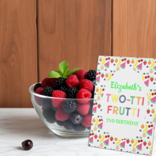 Früchte Two-tti Frutti 2. Geburtstag Tischaufsteller