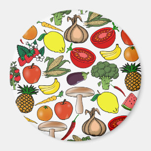 Früchte u. Veggies Magnet, groß Magnet