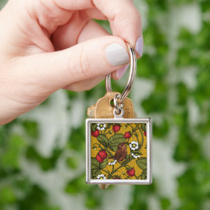 Früchte und Erdbeeren auf Mustrard Schlüsselanhänger