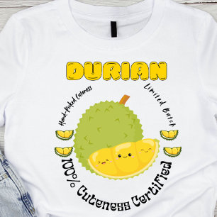 Früchteetikett Handgepickte Durian  T-Shirt