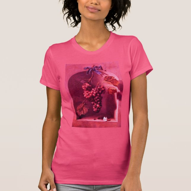 FRUCHTEN DER SAISON/HANDWERKE UND BUTTERFLY Pink T-Shirt (Vorderseite)