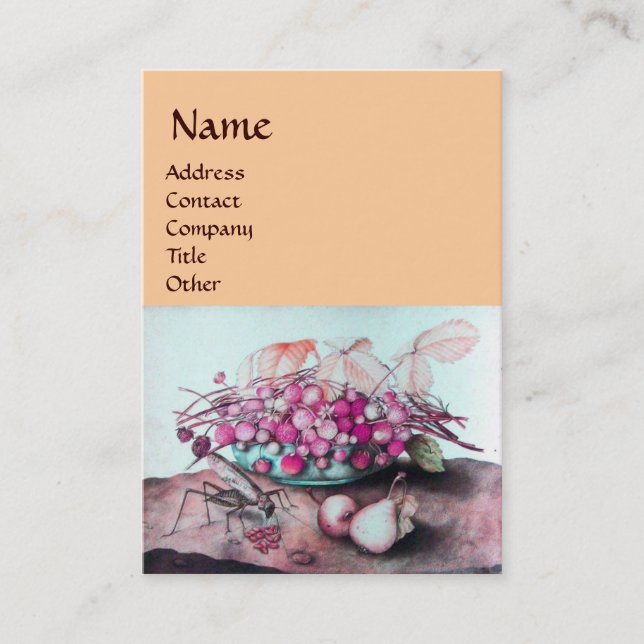 FRUCHTEN DER SAISON /STRAWBERRIES,PEARS VISITENKARTE (Vorderseite)