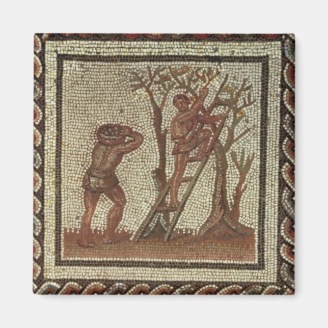 Früchtepicken, römisches Mosaik Magnet (Vorne)