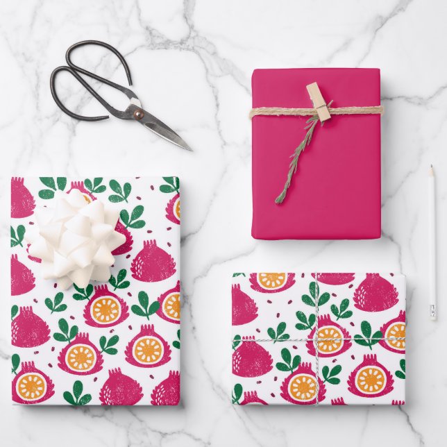 Früchtewaschpapier Geschenkpapier Set (Vorderseite)