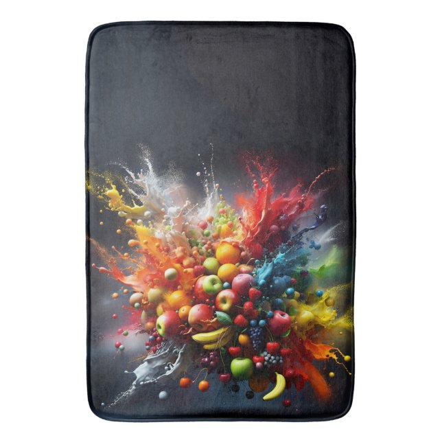 Fruchtexplosion Badematte (Vorderseite Vertikal)