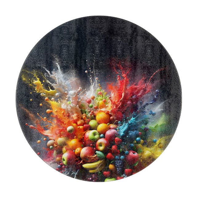 Fruchtexplosion Schneidebrett (Vorderseite)