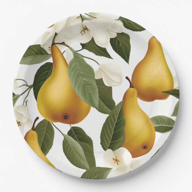 Fruchtfiesta - Thema buntes Obst Pappteller (Vorderseite)