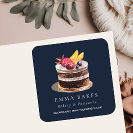 FRÜCHTFLORALE KUCHERIE KUPCAKE BAKERIE QUADRATISCHER AUFKLEBER