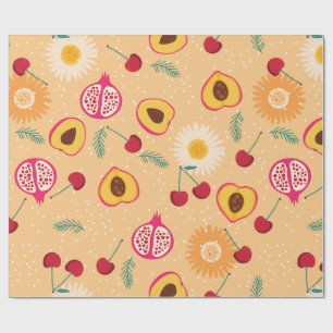 Fruchtflorkirsche Granatpfirsichblüte Geschenkpapier