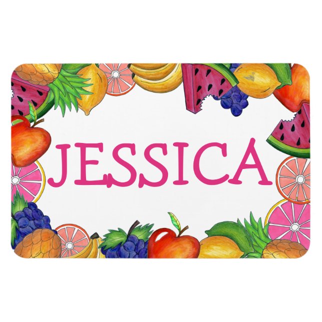 Fruchtfuss Trauben Lemon Limon Watermelon Apple Magnet (Horizontal)