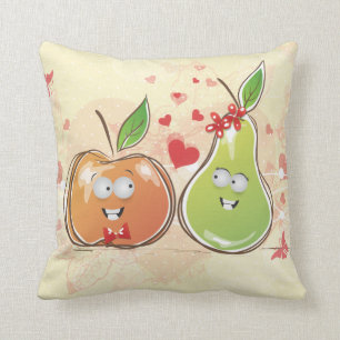 fruchtige Liebe Apfel und Birnvalentin Kissen