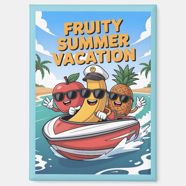 Fruchtige Sommerferien Magnet (Vorderseite)