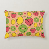 Fruchtige Tapete: Erdbeeren, Zitronen, Kiwis.