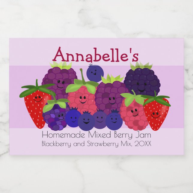 Fruchtiger Spaß Mixed Berry Design Lebensmitteletikett (Einzelnes Label)