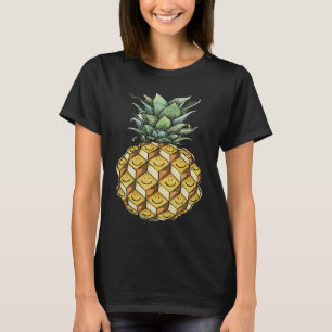 fruchtiges Ananas Lächeln Gesicht grün gelbe Fruch T-Shirt