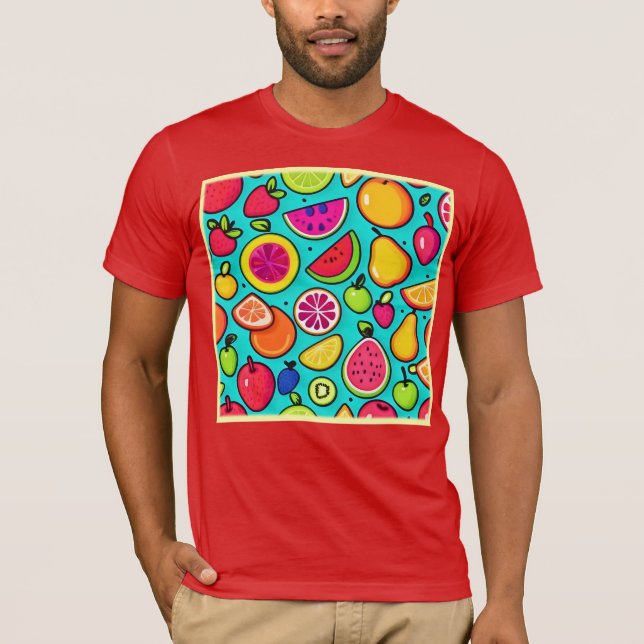 Fruchtiges Delight Pattern T-Shirt (Vorderseite)