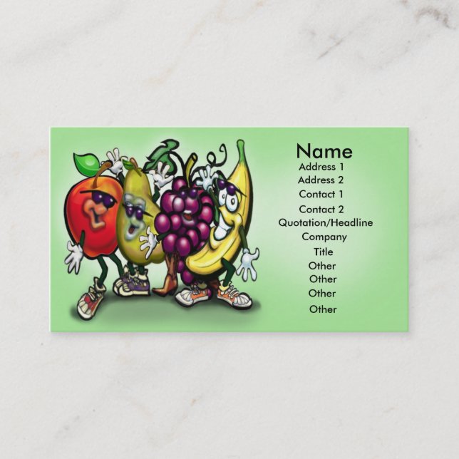 Fruchtkarte Visitenkarte (Vorderseite)