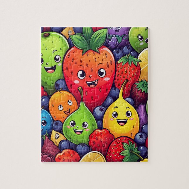 Fruchtkartoon Charakterspass Futter Puzzle (Vertikal)
