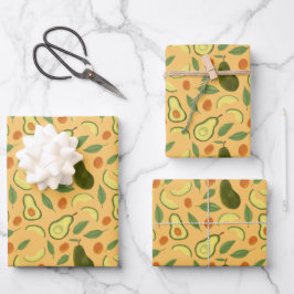 Fruchtkörbe Musterkollektion - Avocado Geschenkpapier Set