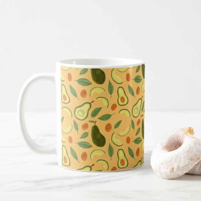 Fruchtkörbe Musterkollektion - Avocado Kaffeetasse (Mit Donut)