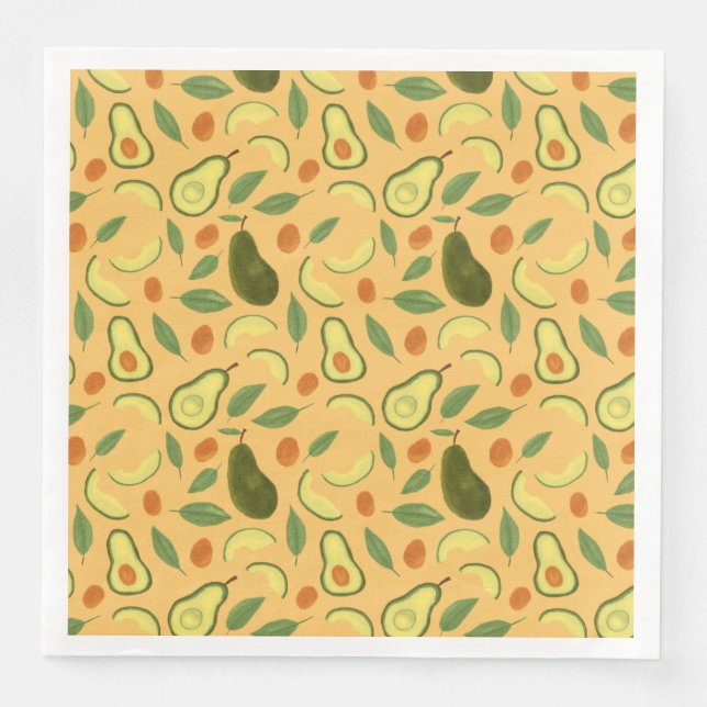 Fruchtkörbe Musterkollektion - Avocado Serviette (Vorderseite)
