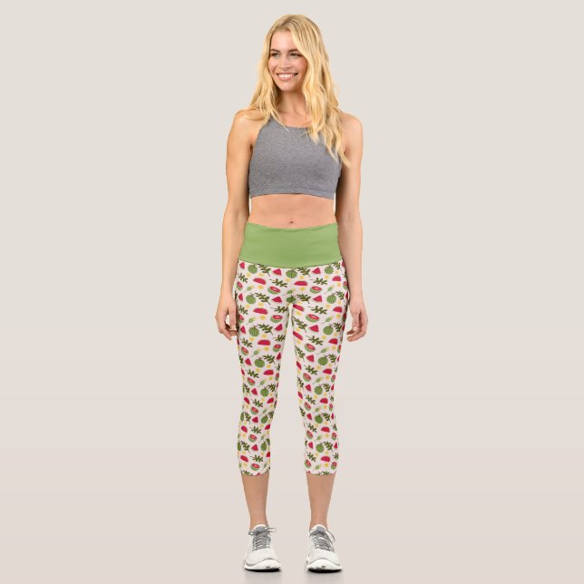 Fruchtkörbe Musterkollektion - Wassermelone Capri Leggings (Vorderseite)