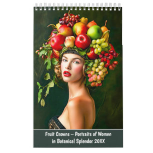 Fruchtkronen – Porträts von Frauen in botanischer  Kalender