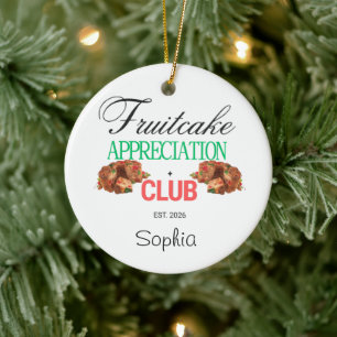 Fruchtkuchen-Dankbarkeits-Club-Weihnachtshumor Keramik Ornament
