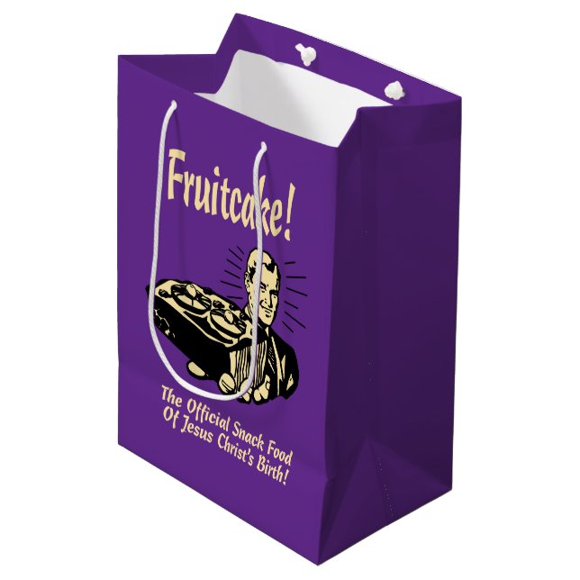 Fruchtkuchen! Die Snackspeise der Geburt Jesu Mittlere Geschenktüte (Vorderseite Schrägansicht)