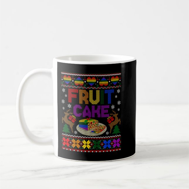 Fruchtkuchen Funny Gay Ugly Weihnachtskraut LGBT S Kaffeetasse (Links)