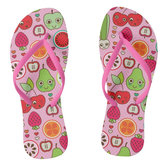 Fruchtküchen-Illustrationsmuster Flip Flops (Fußbett)