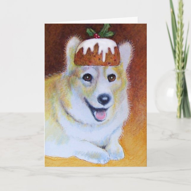 Fruchtkuchen-Pflaumenpudding-Weihnachtskarte Feiertagskarte (Vorderseite)