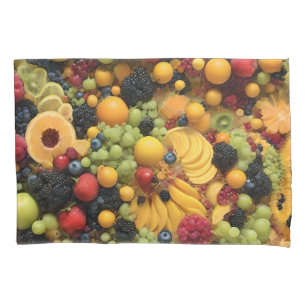 Fruchtliebhaber Genießen farbenfrohe Platter, Kissenbezug