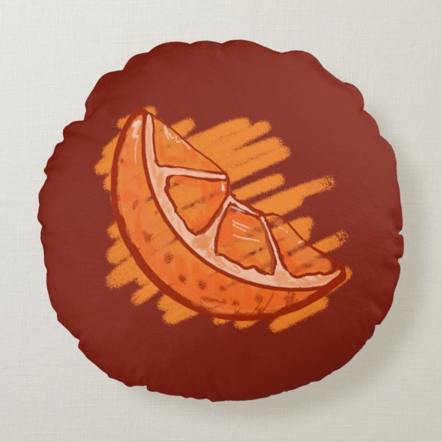 Fruchtmuster Blut Orange Geschenke Rundes Kissen (Vorderseite)