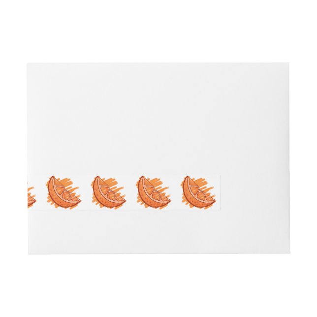 Fruchtmuster Blut Orange Rundum-Adressaufkleber (Vorderseite)
