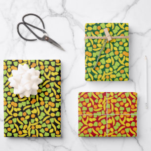 Fruchtmuster Geschenkpapier Set
