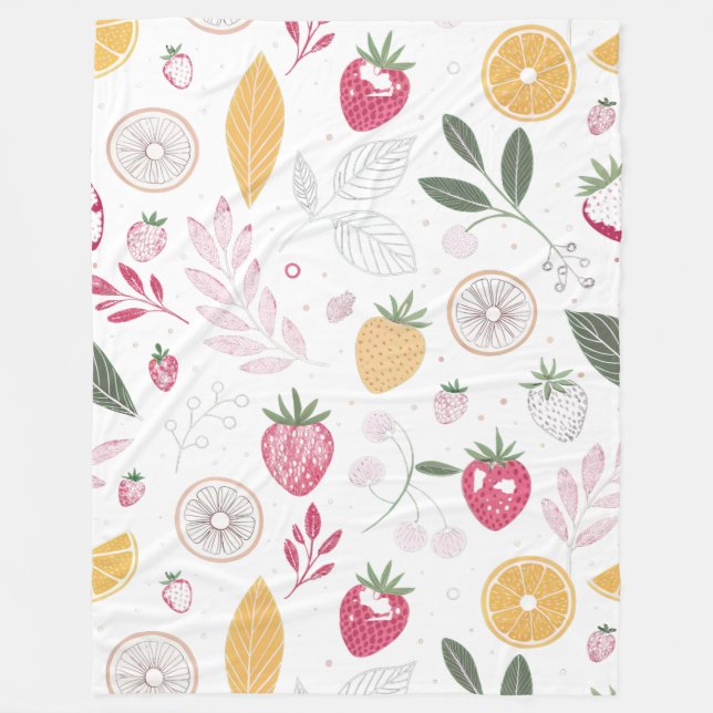Fruchtmuster großes Fleece-Decke – 150 cm x 200 cm Fleecedecke (Vorderseite)