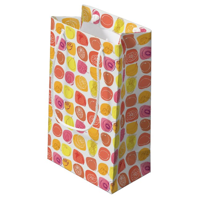 Fruchtmuster Kleine Geschenktüte (Rückseite Schrägansicht)