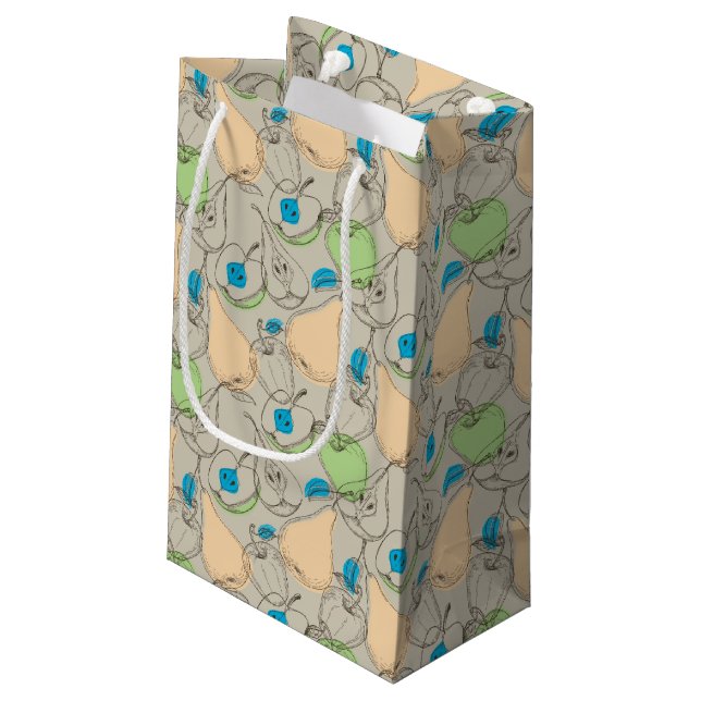 Fruchtmuster Kleine Geschenktüte (Rückseite Schrägansicht)
