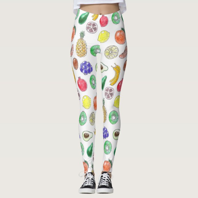 Fruchtmuster Leggings (Vorderseite)