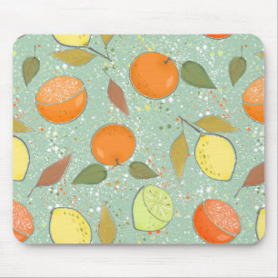 Fruchtmuster mit Zitronen, Orangen Mousepad