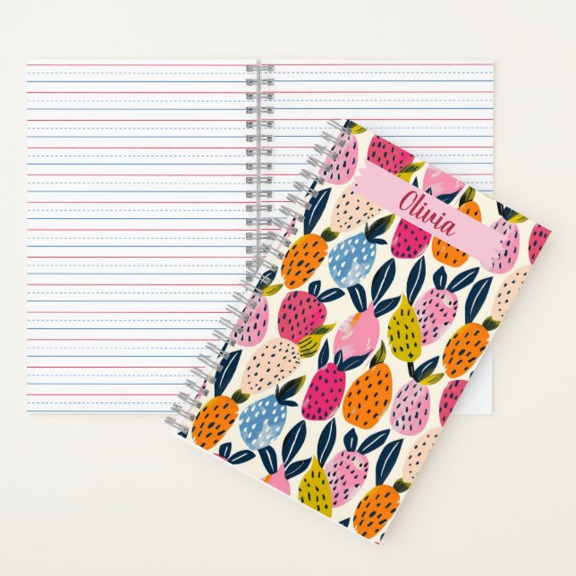 Fruchtmuster-Notebook, Personalisiert, kreativ Notizbuch (Innen)