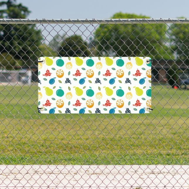 Fruchtmuster, Pflaume, Orange, Zitrone, Birne, Apf Banner (Insitu)