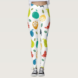 Fruchtmuster, Pflaume, Orange, Zitrone, Birne, Apf Leggings