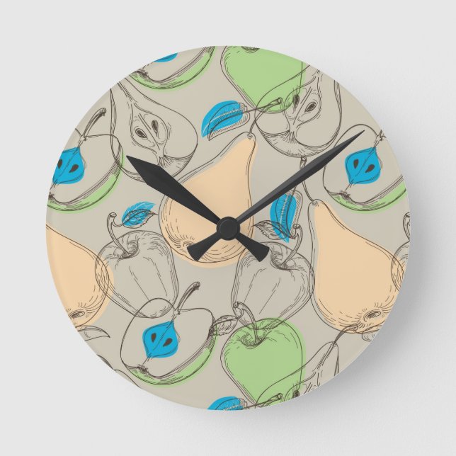 Fruchtmuster Runde Wanduhr (Vorderseite)
