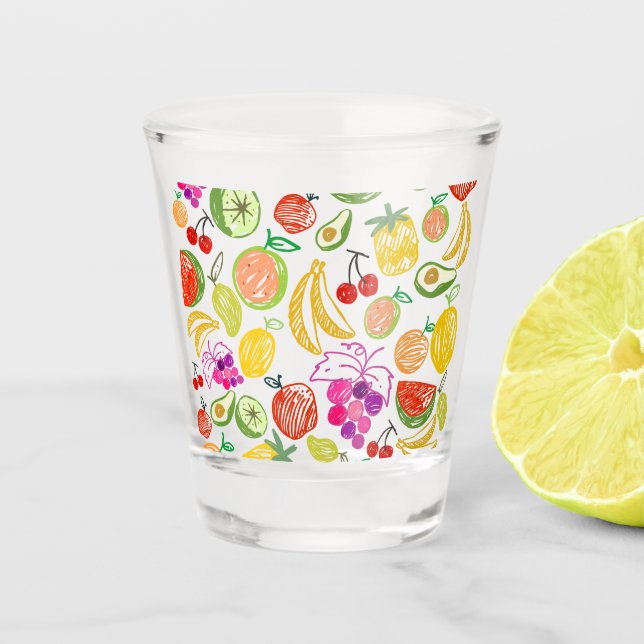 Fruchtmuster Schnapsglas (Vorderseite)